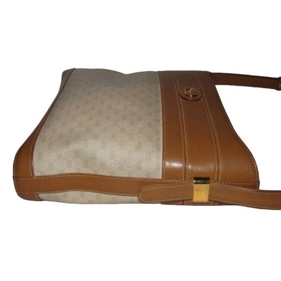 Gucci Vintage Bucket Style Ivory Coated Canvas With Camel Trim - Picture 5 of 11